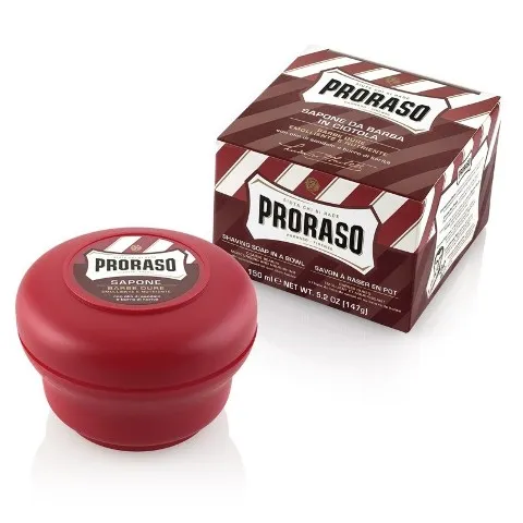 Crema da barba proraso rossa in ciotola